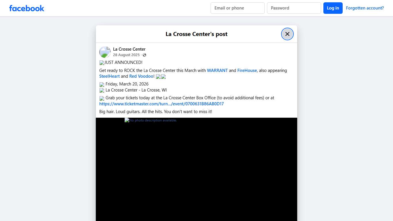 🚨JUST ANNOUNCED! Get ready to ROCK the... - La Crosse Center Facebook