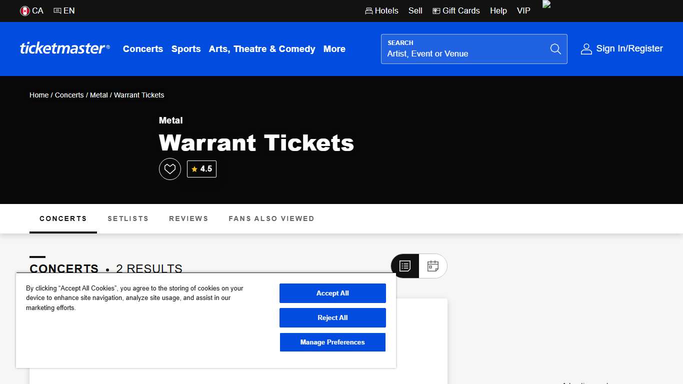 Warrant Tickets, 2026 Concert Tour Dates Ticketmaster CA